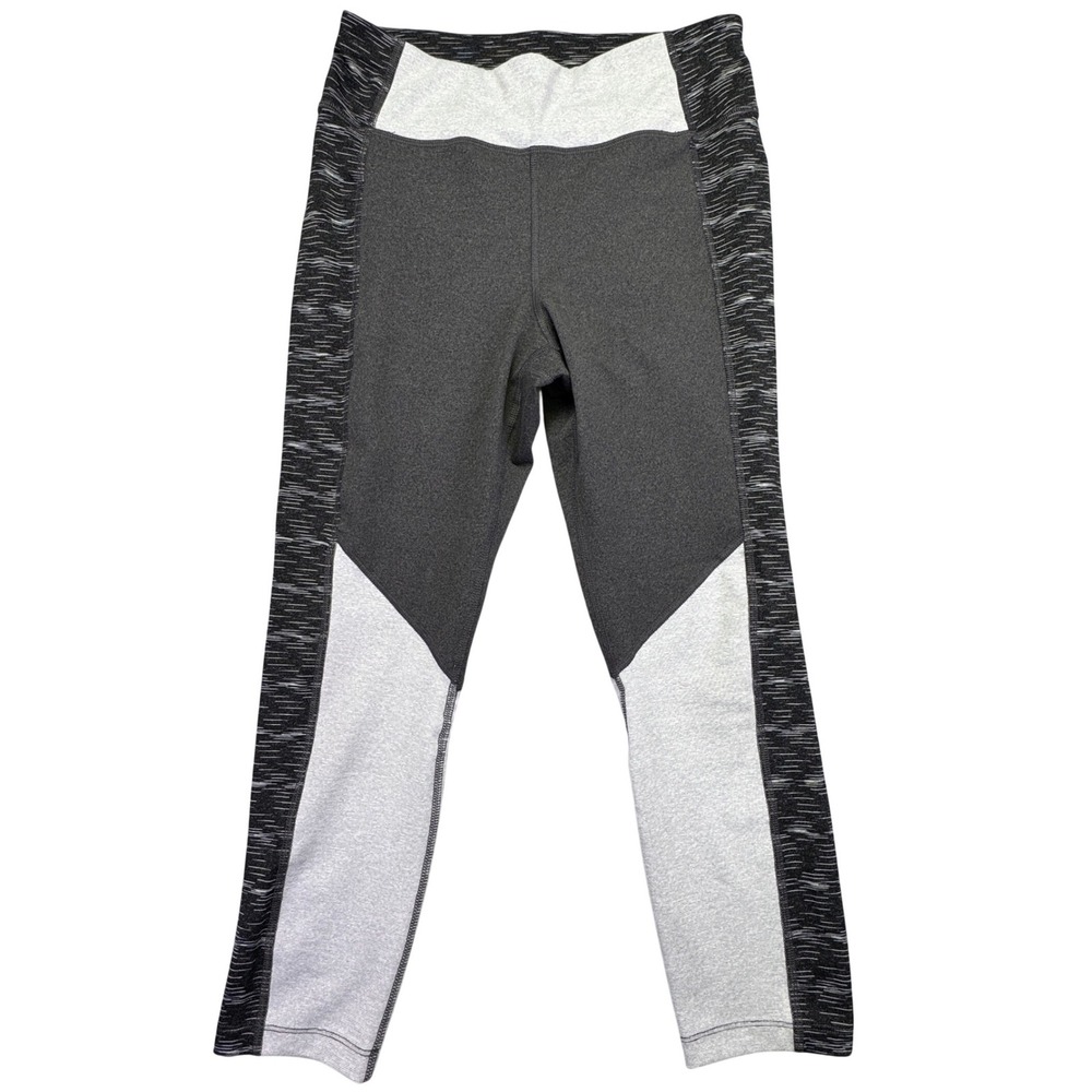 Spalding Leggings Women's Medium Athletic Black Grey White High Rise Color Block